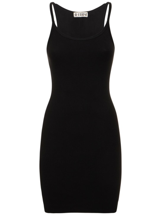 Éterne: Tank cotton blend mini dress - Black - women_0 | Luisa Via Roma