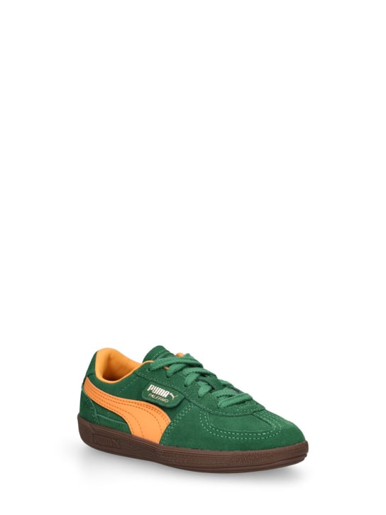 PUMA: Palermo PS lace-up sneakers - Green - kids-girls_1 | Luisa Via Roma