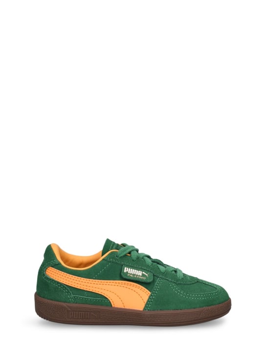 PUMA: Palermo PS lace-up sneakers - Green - kids-girls_0 | Luisa Via Roma