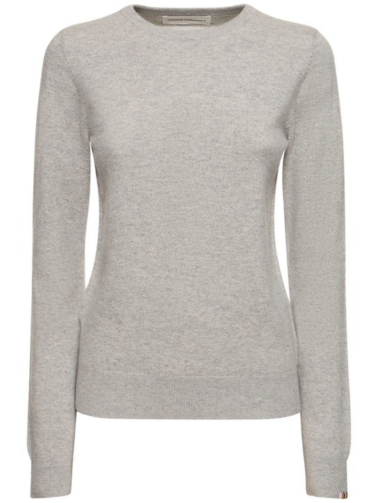 Extreme Cashmere: Cashmere blend knit crewneck sweater - Grey - women_0 | Luisa Via Roma