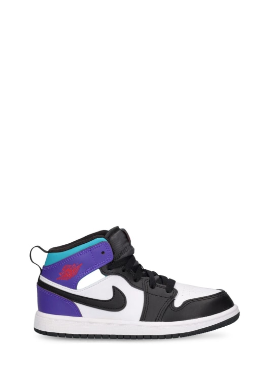 Nike: Sneakers "Jordan 1" - Weiß/Schwarz/Ro - kids-boys_0 | Luisa Via Roma