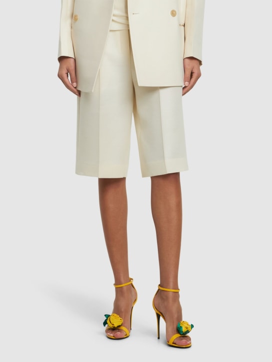 Dolce&Gabbana: 105mm Keira patent leather sandals - Yellow - women_1 | Luisa Via Roma
