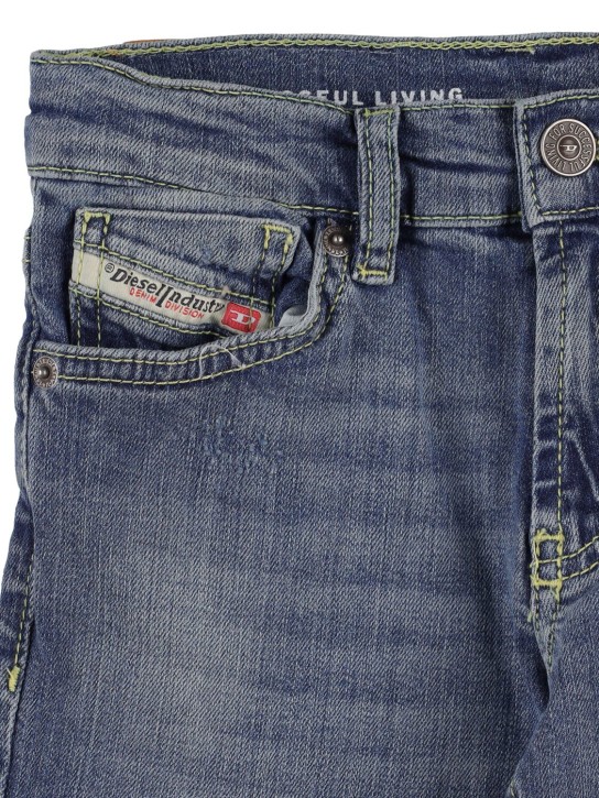 Diesel Kids: 5 pocket stretch cotton denim jeans - Blue - kids-boys_1 | Luisa Via Roma
