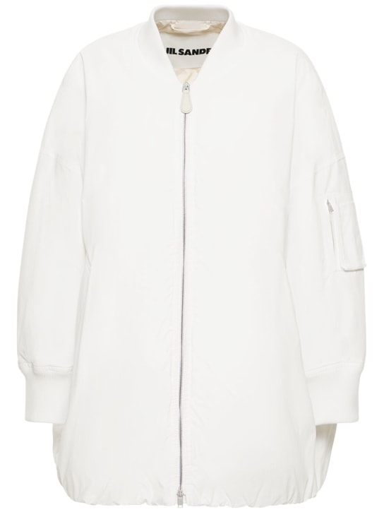 Jil Sander: Oversize cotton down bomber jacket - White - women_0 | Luisa Via Roma