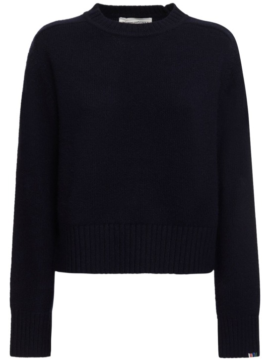 Extreme Cashmere: Please crewneck cashmere sweater - Navy - women_0 | Luisa Via Roma