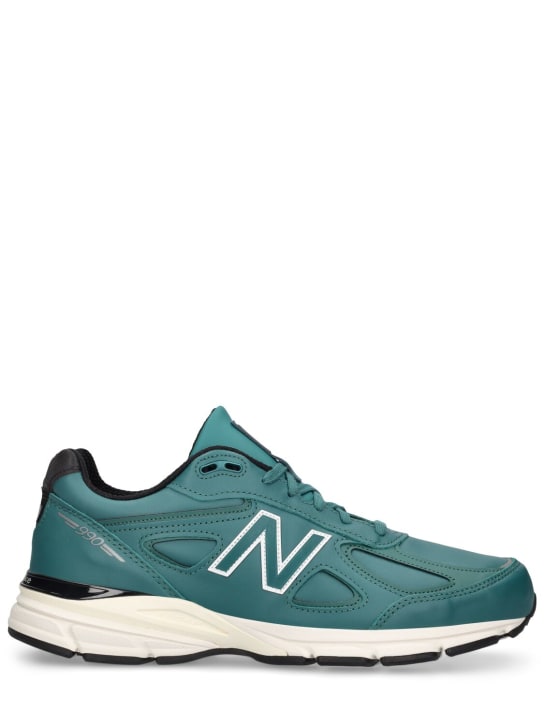 New Balance: Sneakers 990 V4 - Verde Azulado - men_0 | Luisa Via Roma