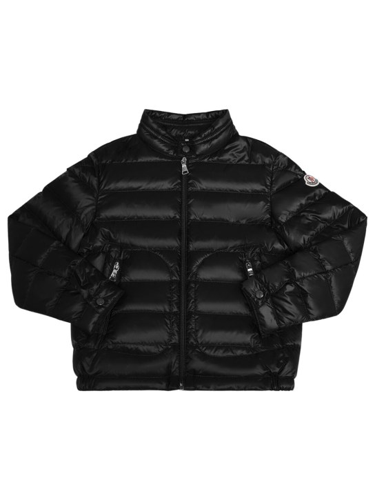 Moncler: Acorus nylon down jacket - Black - kids-boys_0 | Luisa Via Roma