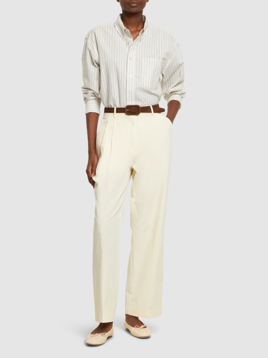Dunst: Pantalones chinos de nylon y algodón - Blanco - women_1 | Luisa Via Roma