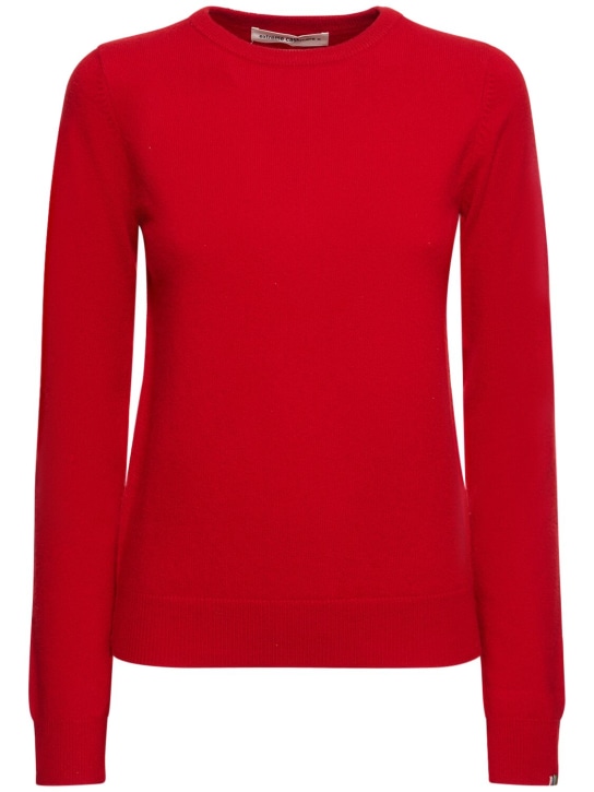 Extreme Cashmere: Cashmere blend knit crewneck sweater - Red - women_0 | Luisa Via Roma