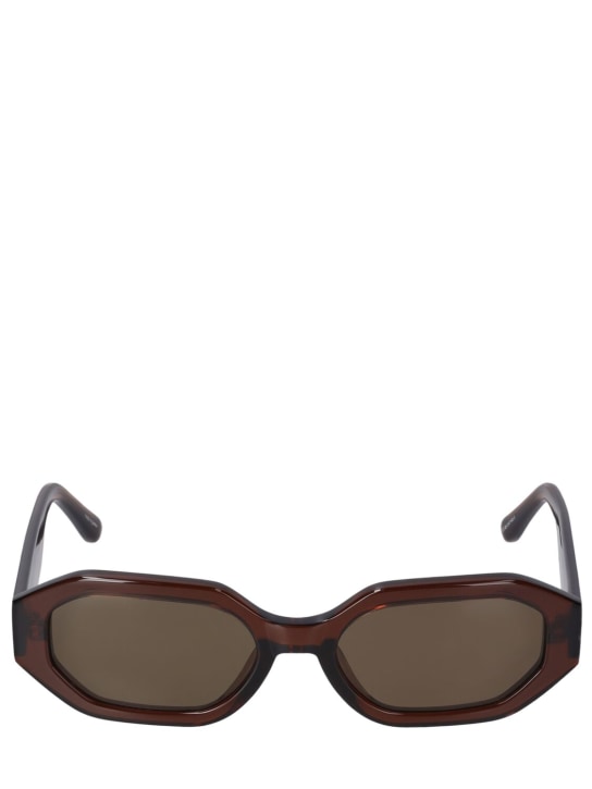 The Attico: Irene squared acetate sunglasses - Brown - women_0 | Luisa Via Roma