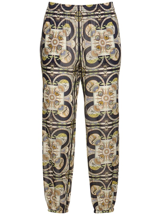Tory Burch: Pantalones de algodón - Multicolor - women_0 | Luisa Via Roma