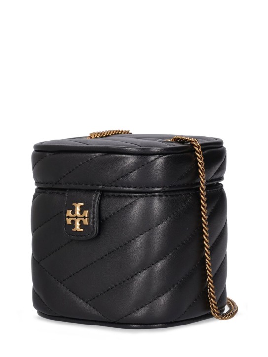 Tory Burch: Mini Kira Chevron Vanity leather bag - Black - women_1 | Luisa Via Roma