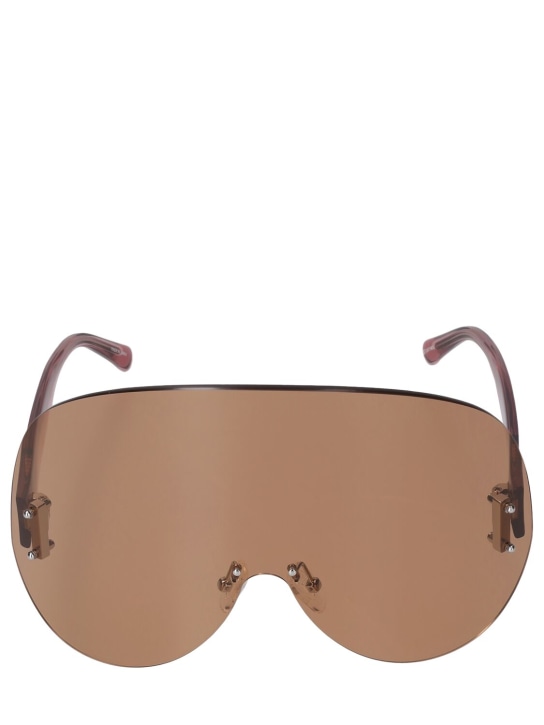 The Attico: Karl oversize mask acetate sunglasses - Peach - women_0 | Luisa Via Roma