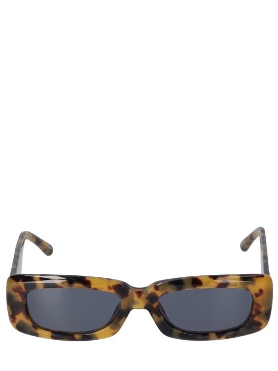 The Attico: Mini Marfa squared acetate sunglasses - T-shell/Blue - women_0 | Luisa Via Roma