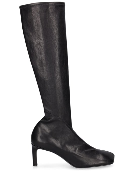 Jil Sander: Botas altas de piel 65mm - Negro - women_0 | Luisa Via Roma