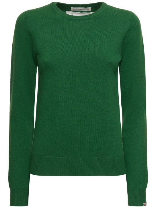 Extreme Cashmere: Cashmere blend knit crewneck sweater - Green - women_0 | Luisa Via Roma