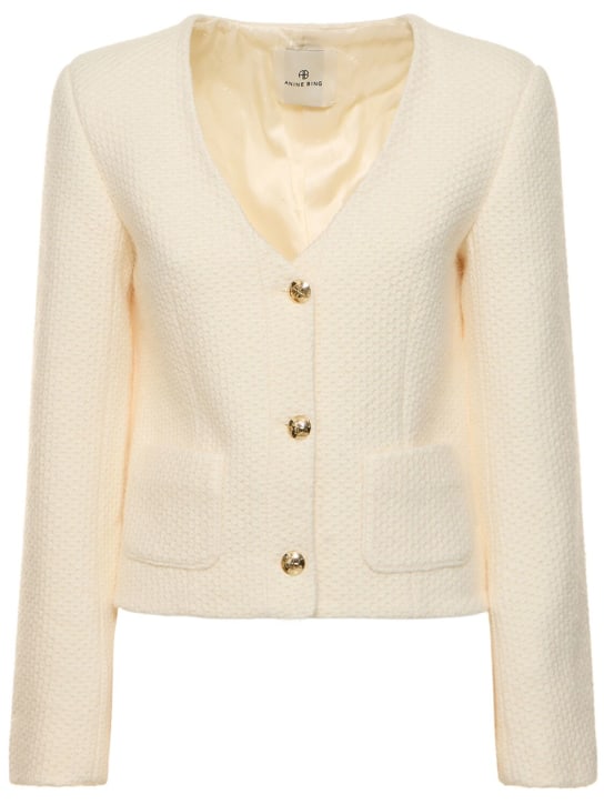 ANINE BING: Anitta woven tech jacket - White - women_0 | Luisa Via Roma