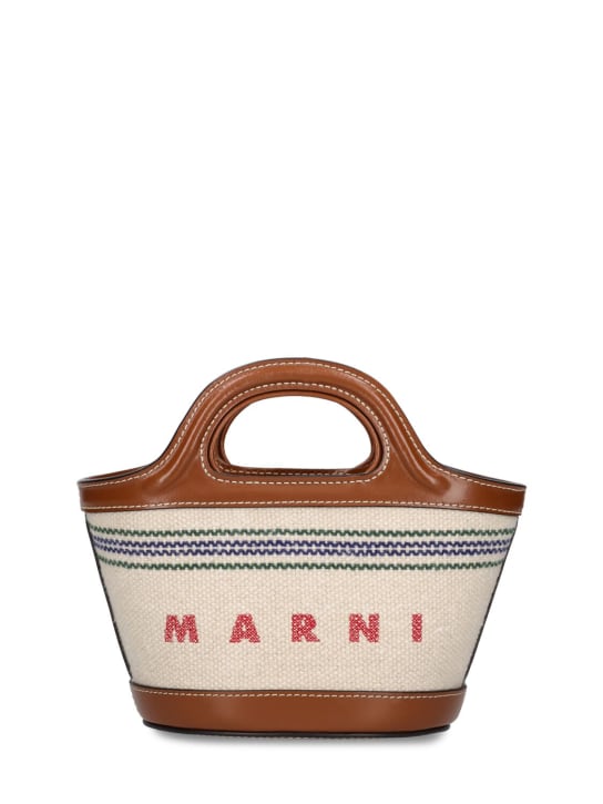 Marni: Micro Tropicalia canvas top handle bag - women_0 | Luisa Via Roma