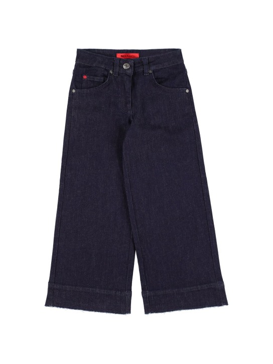 Max&co: Jeans anchos de denim - Azul Denim - kids-girls_0 | Luisa Via Roma