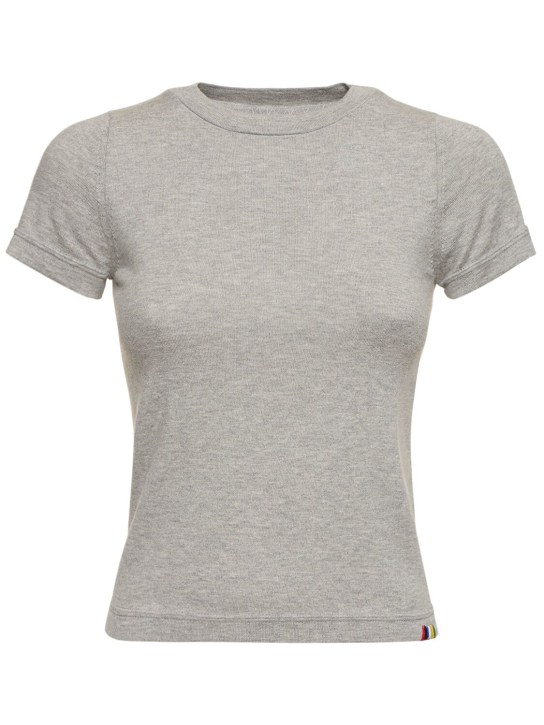 Extreme Cashmere: T-Shirt aus Baumwolle und Kaschmir „America“ - Grau - women_0 | Luisa Via Roma