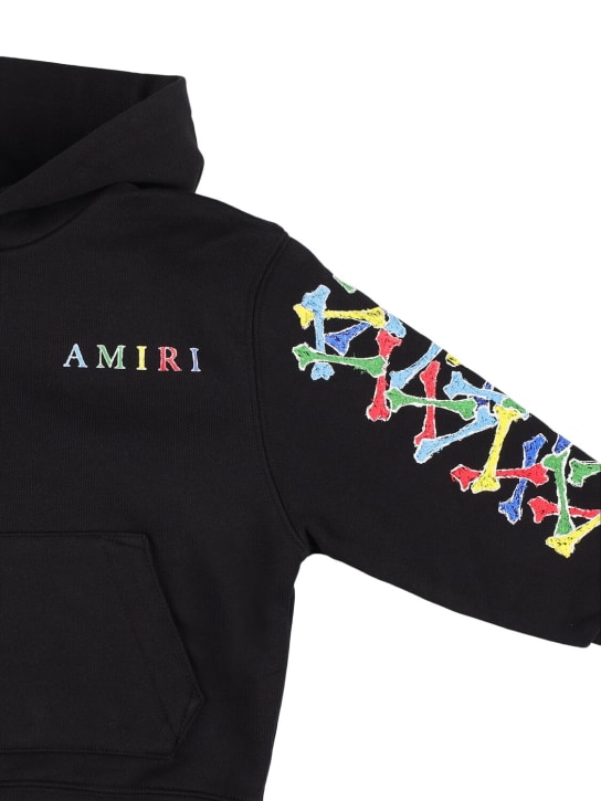 Amiri: Logo print cotton hoodie - Black - kids-girls_1 | Luisa Via Roma