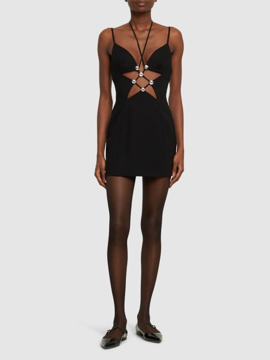 Area: Embellished star cutout mini dress - Black - women_1 | Luisa Via Roma