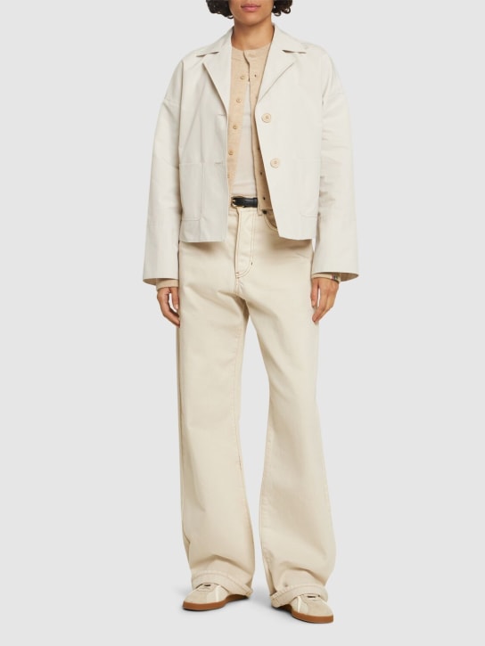 ASPESI: Veste en toile de coton à boutonnage simple - Blanc - women_1 | Luisa Via Roma