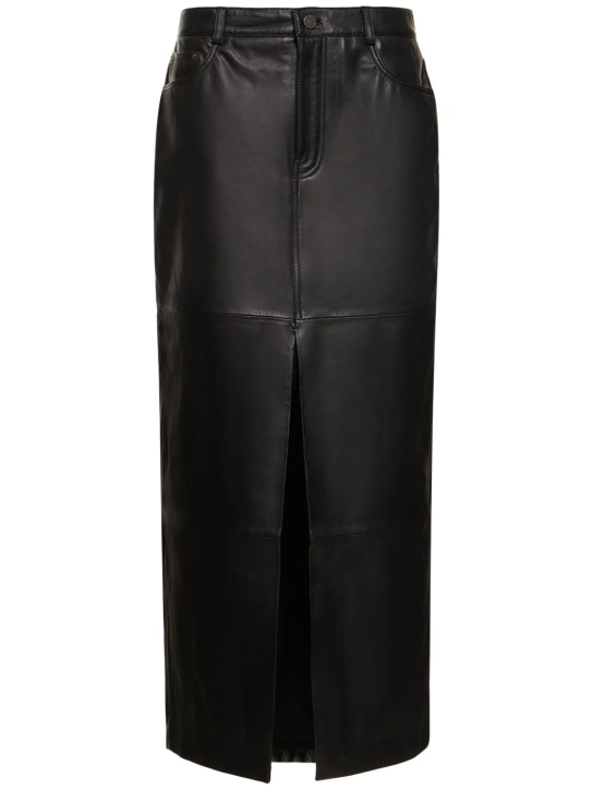 Reformation: Veda Tazz leather maxi skirt - Black - women_0 | Luisa Via Roma