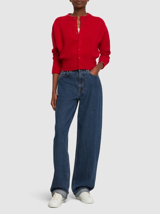 Extreme Cashmere: Blouson cashmere blend cardigan - Red - women_1 | Luisa Via Roma