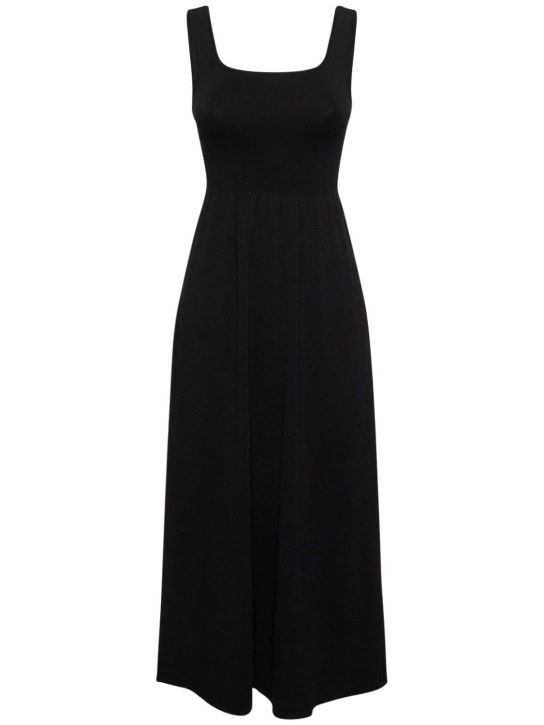Matteau: Classic viscose blend knit maxi dress - Black - women_0 | Luisa Via Roma