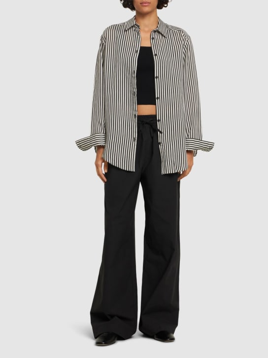 Matteau: Striped silk blend classic shirt - women_1 | Luisa Via Roma