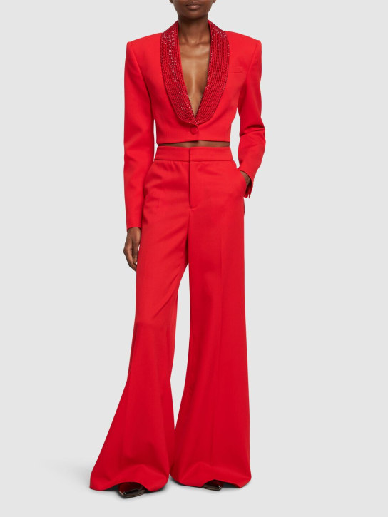 Area: Embellished wool pants - Red - women_1 | Luisa Via Roma