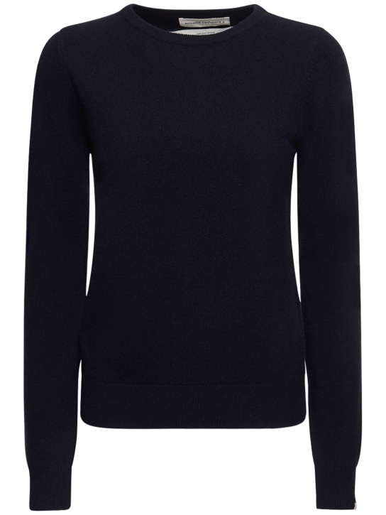 Extreme Cashmere: Cashmere blend knit crewneck sweater - Navy - women_0 | Luisa Via Roma