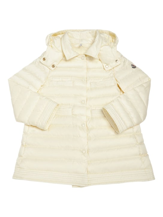 Moncler: Manas nylon down jacket - Off White - kids-girls_0 | Luisa Via Roma