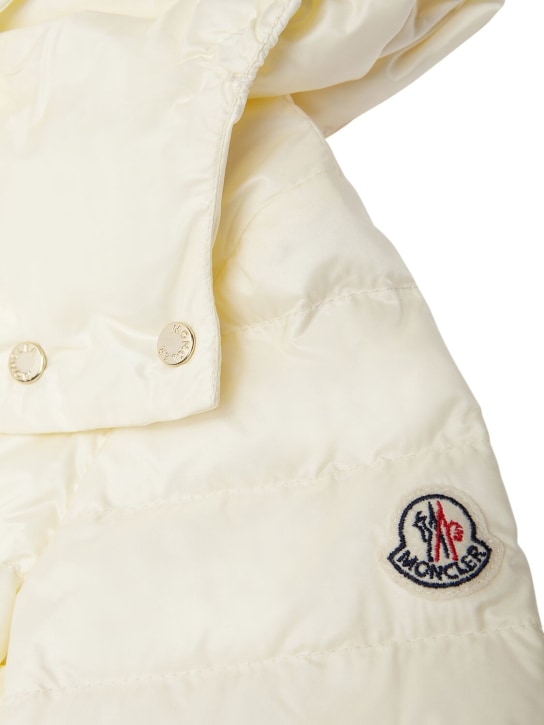 Moncler: Manas nylon down jacket - Off White - kids-girls_1 | Luisa Via Roma