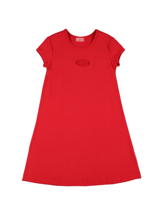 Diesel Kids: Robe en jersey de coton - Rouge - kids-girls_0 | Luisa Via Roma