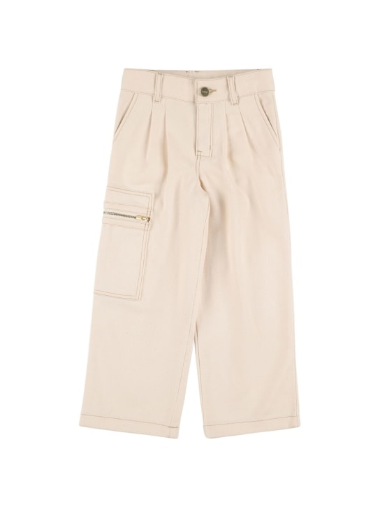 Jacquemus: Pantalones cargo de algodón - Off-White - kids-boys_0 | Luisa Via Roma