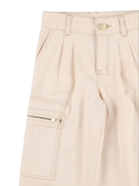 Jacquemus: Pantalon cargo en coton - Off-White - kids-girls_1 | Luisa Via Roma