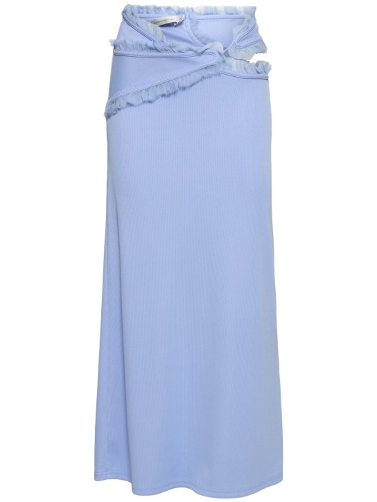 Christopher Esber: Carina cutout long skirt w/tulle details - Light Blue - women_0 | Luisa Via Roma