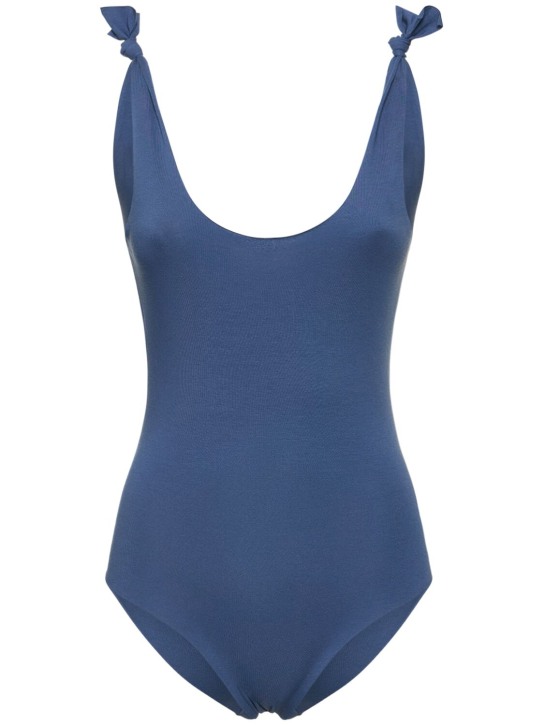 Isole & Vulcani: Ginestra平纹针织连体泳衣 - 蓝色 - women_0 | Luisa Via Roma