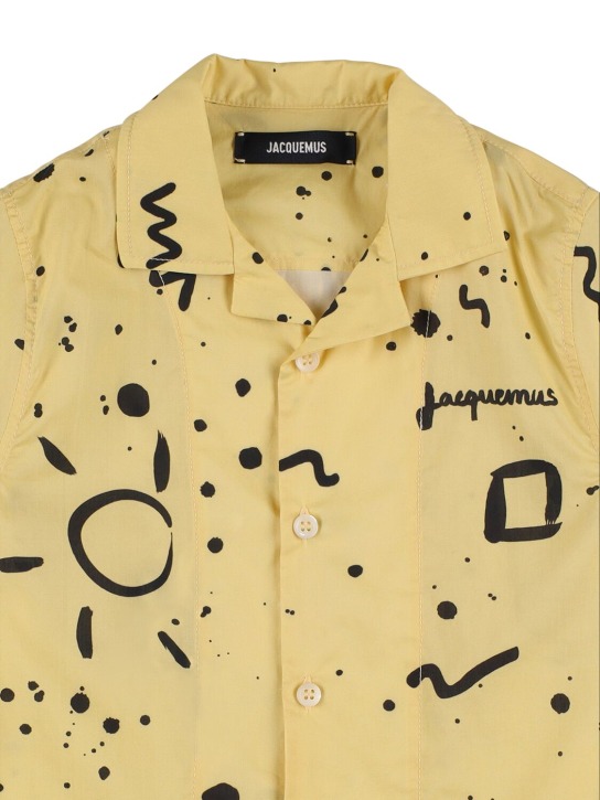 Jacquemus: 프린트 코튼 셔츠 - 화이트 - kids-boys_1 | Luisa Via Roma