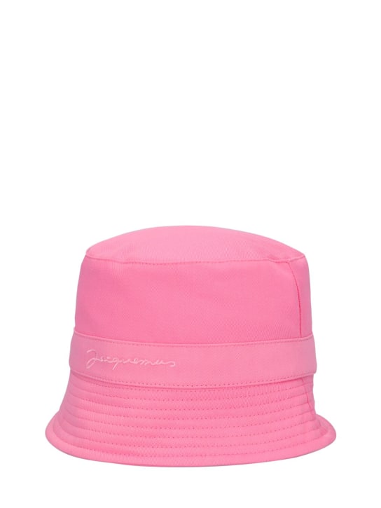 Jacquemus: Cotton bucket hat - Pink - kids-girls_1 | Luisa Via Roma