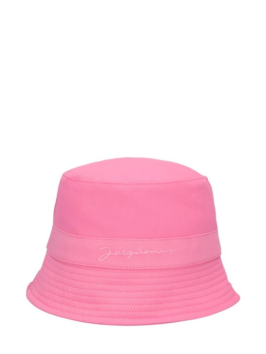 Jacquemus: Cotton bucket hat - Pink - kids-girls_0 | Luisa Via Roma