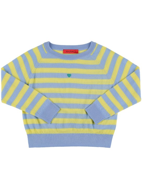 MAX&Co.: Wool knit sweater - Beige/Blue - kids-girls_0 | Luisa Via Roma