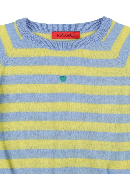 MAX&Co.: Wool knit sweater - Beige/Blue - kids-girls_1 | Luisa Via Roma
