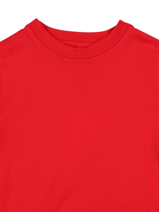 Jacquemus: T-shirt in jersey di cotone stampato - Rosso - kids-girls_1 | Luisa Via Roma