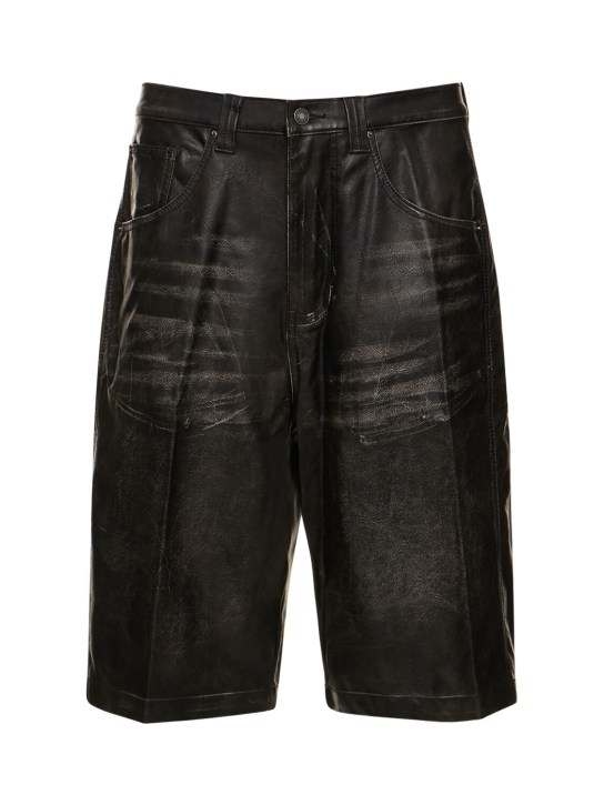 Jaded London: Colossu faux leather jorts - Black - men_0 | Luisa Via Roma