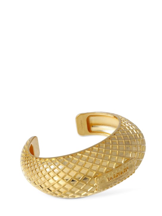 Balmain: Signature Grid brass bracelet - Gold - women_1 | Luisa Via Roma