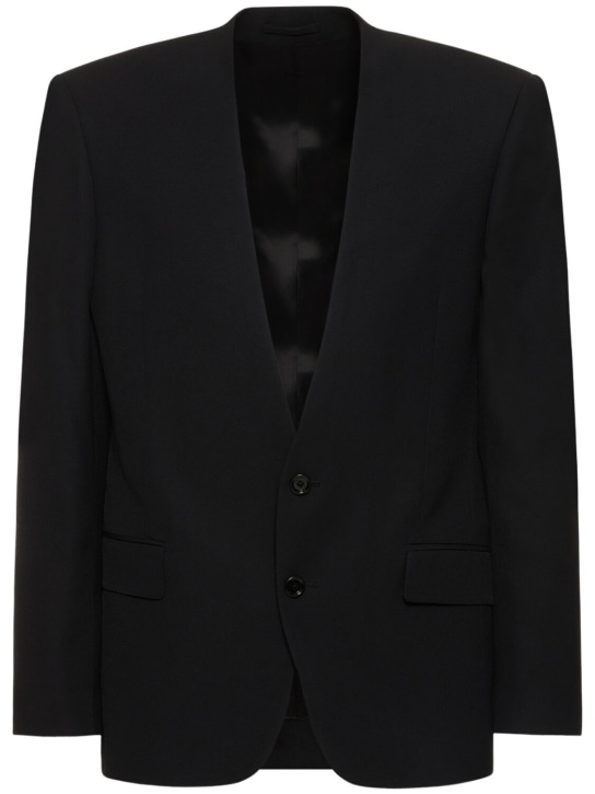 Lardini: Viscose blend blazer - Black - men_0 | Luisa Via Roma