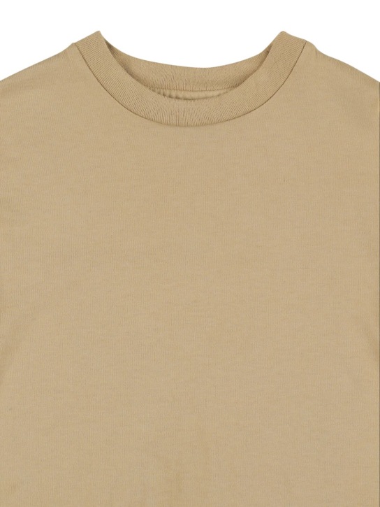Jacquemus: T-shirt in jersey di cotone stampato - Beige Scuro - kids-girls_1 | Luisa Via Roma